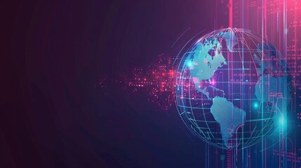 Obraz premium Interconnected Global Financial System in Virtual Technological Interface