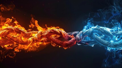 Intertwined Flames Illustrating the Concept of and Synergy