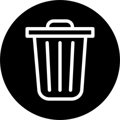Trash Line White Circle Black Icon Design