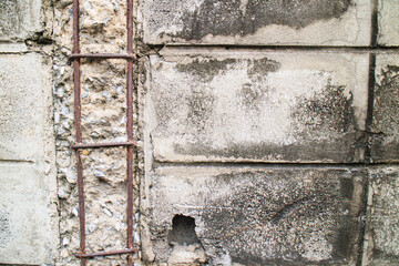 Rusty steel inside concrete columns, cracked concrete columns affecting, dangerous structures, Damages and Cracks in structural