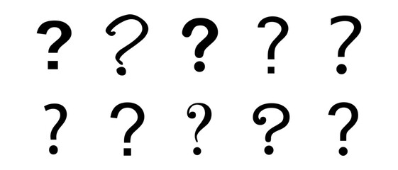 Question marks Icon. Question mark symbol on isolated white background. Set related to question marks.