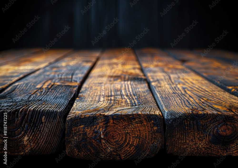Wall mural super closeup of a wooden table. created with ai - Wall murals