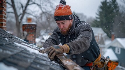 Roofer installing flashing around chimneys, vents, and skylights to prevent water infiltration