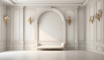 Minimalist Interior with White Walls and Furniture