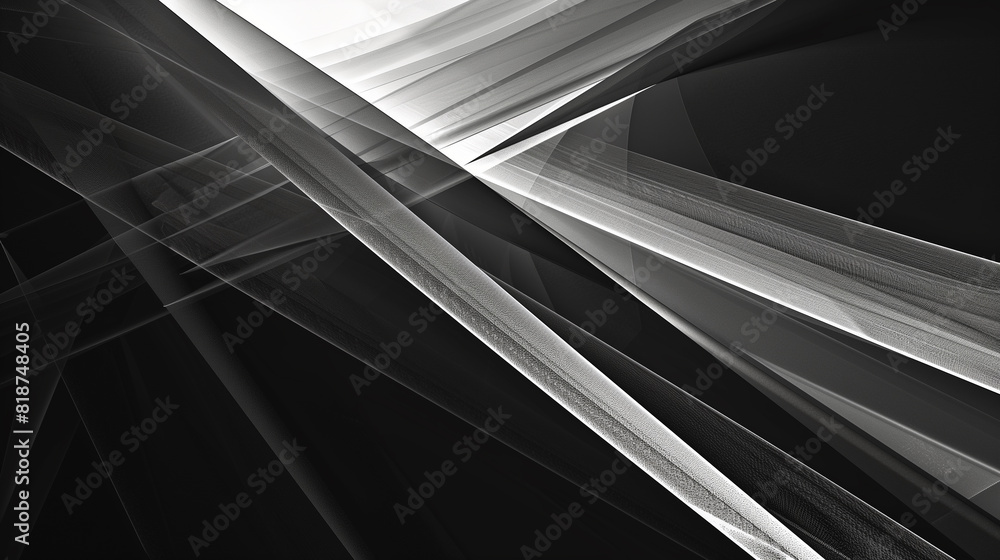 Poster a black and white image of a line with a white line on top of it. the image is abstract and has a se