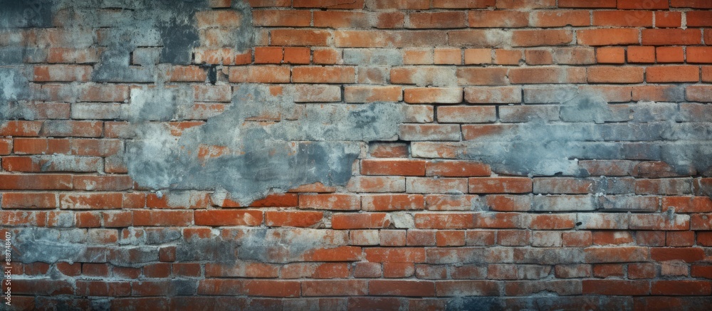 Poster the grunge red brick wall provides a textured background with ample copy space for adding images or 