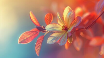 A close-up of a vibrant flower with intricate details and a beautifully blurred colorful background, exemplifying nature's beauty
