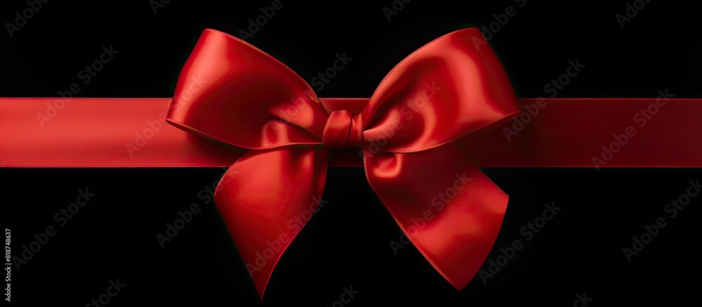 Poster a red satin ribbon is shown as a copy space image against a white background