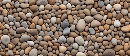 Texture of aggregate concrete with brown pebbles on a background providing ample copy space image