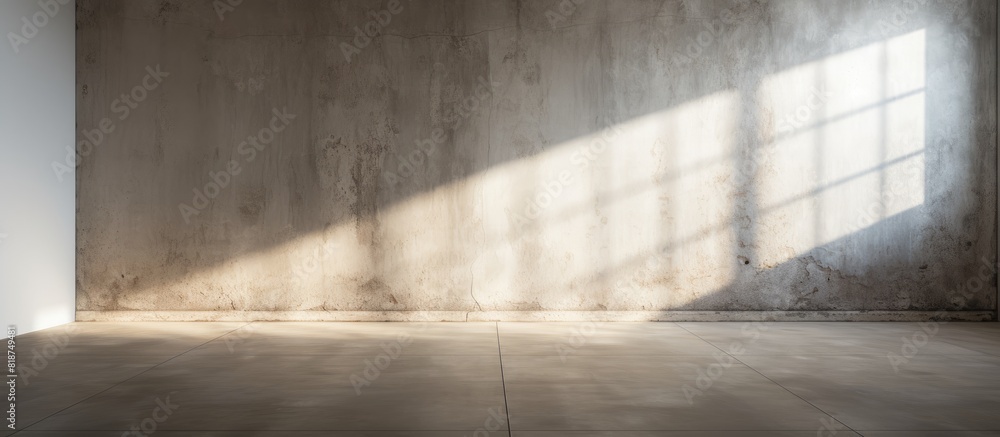 Aufkleber Daylight illuminates an empty room with cracked walls and floor creating a copy space image