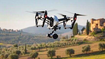 Fototapeta na wymiar Drones and aerial photography technology