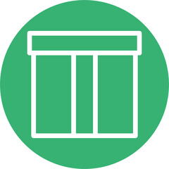 Box Line White Circles Multi Colors Icon Design