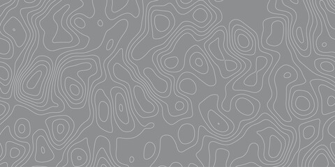 Fictional elevation map illustration in artistic contour line style

