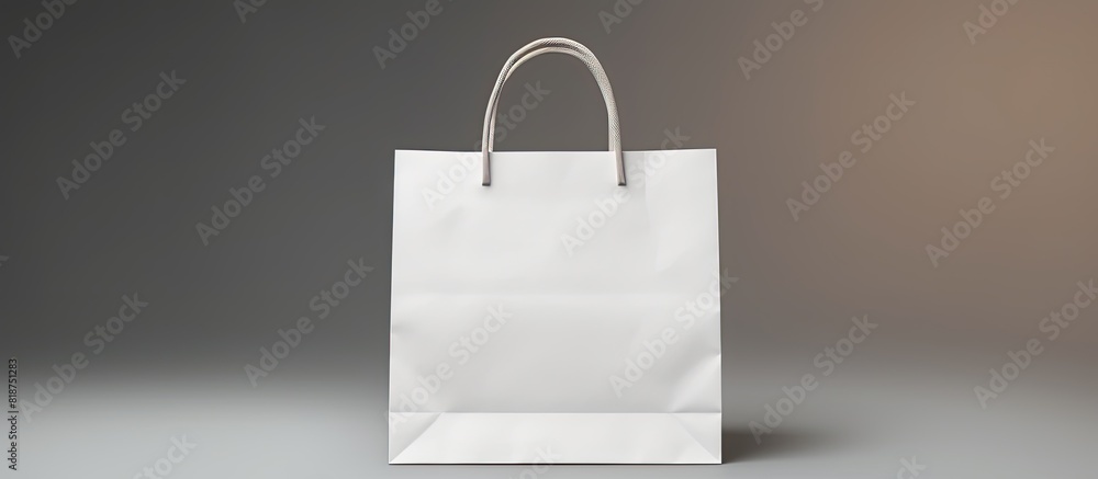 Poster Design mockup of a white paper bag displayed alone on a blank background providing ample space for creative content