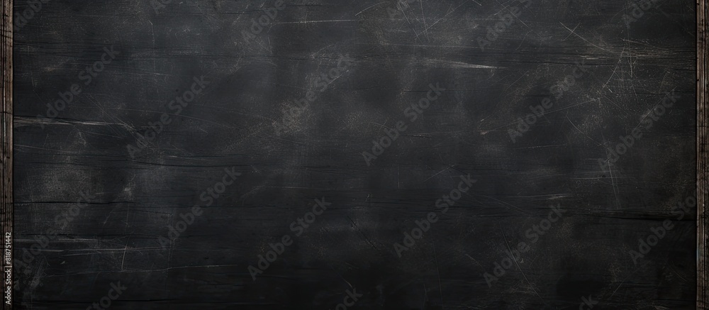 Poster school blackboard with scratches hanging on the wall providing a blank space for an image. creative 