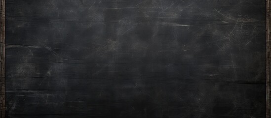 School blackboard with scratches hanging on the wall providing a blank space for an image. Creative banner. Copyspace image