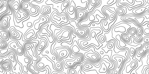 Seamless terrain contour pattern with decorative topographic aesthetics

