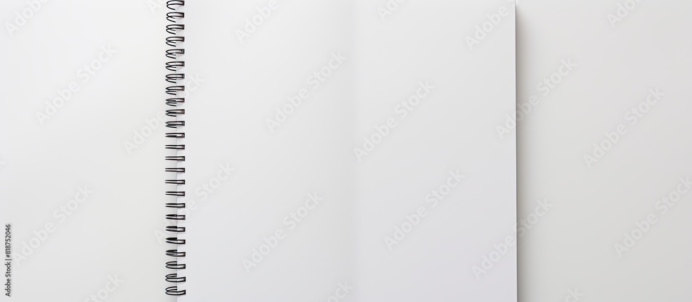 Poster a copy space image of a blank paper notebook or notepad on a white background