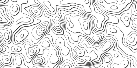 Hand-drawn elevation contour illustration with decorative abstract effect

