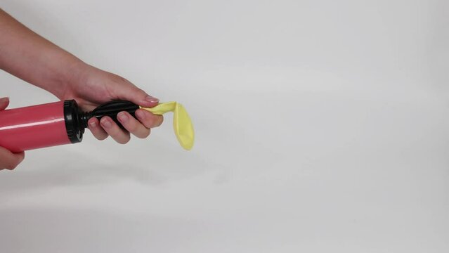 Inflating and Releasing Yellow Balloon