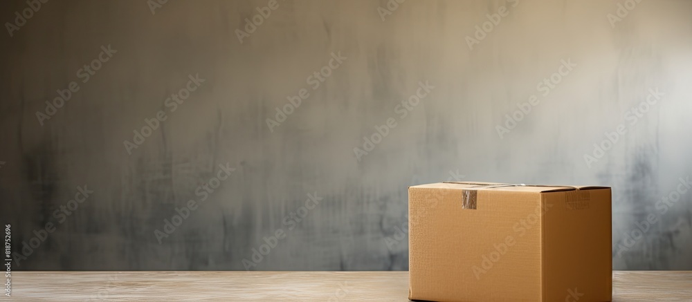 Aufkleber A package featuring a large cardboard box filled with goods stands alone on an isolated background leaving ample space for the image