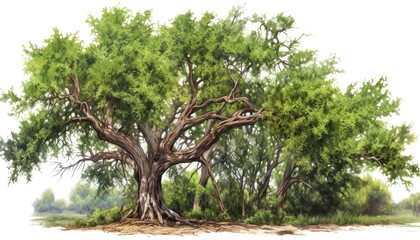 Fototapeta premium Lush green tree with sprawling branches