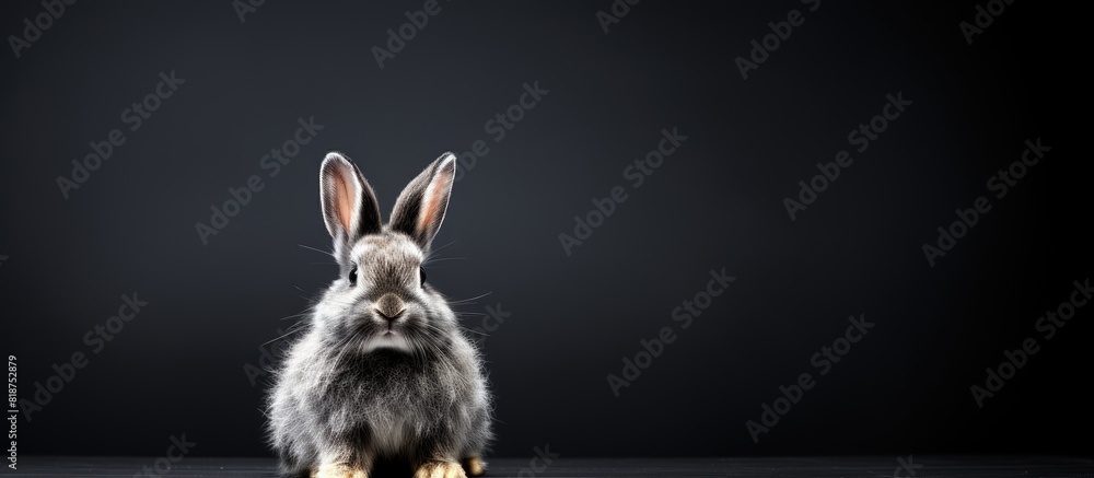 Poster a domestic rabbit with beautiful fur posing for a copy space image