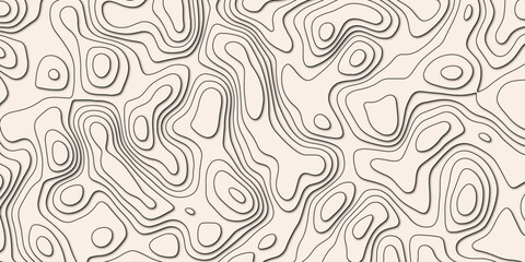 Artistic map concept with free-flowing contour patterns and organic lines

