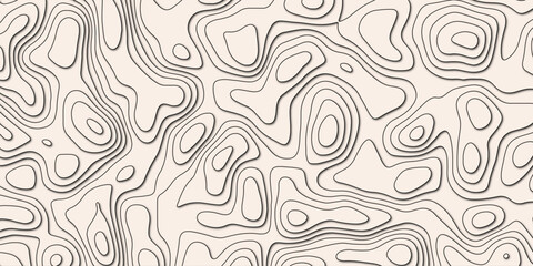 Artistic map concept with free-flowing contour patterns and organic lines

