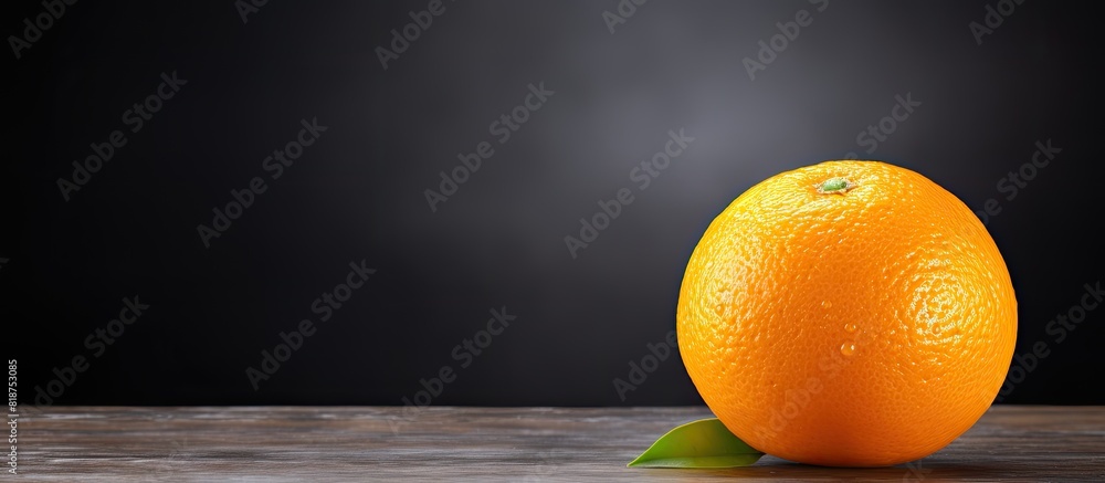 Poster fresh and natural orange fruit with half of it available for copy space image