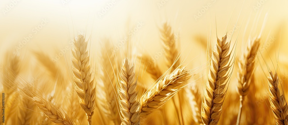 Aufkleber a copy space image of young ears of wheat gracefully blending into a low contrast background on the 