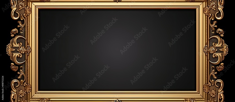 Aufkleber Isolated background with a retro golden rectangular frame for photography Copy space image