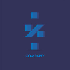 Abstract line logo design in the form of a divider symbol