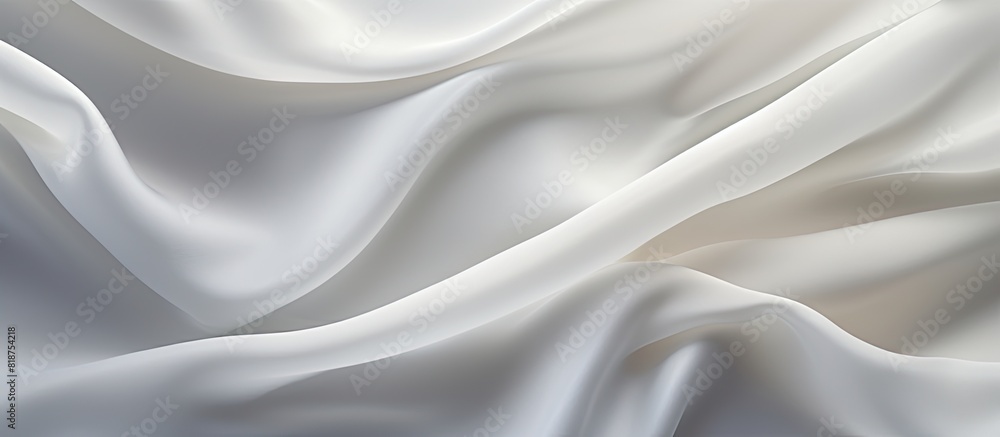 Poster Closeup of a copy space image showcasing the delicate and textured ripples in a piece of white silk fabric