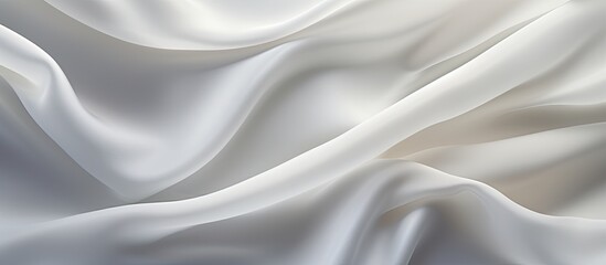 Naklejka premium Closeup of a copy space image showcasing the delicate and textured ripples in a piece of white silk fabric