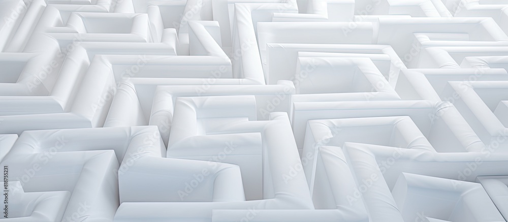 Leinwandbilder A creative arrangement of white sheets forms an abstract background with a labyrinth pattern offering copy space for images