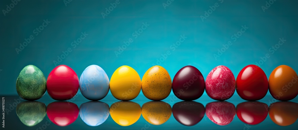 Aufkleber A vibrant assortment of Easter eggs stands out against a colorful backdrop offering a card with ample space for text