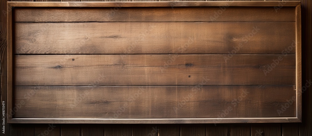 Poster a copy space image featuring a wooden frame set against a background of wood