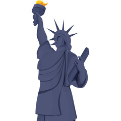 Statue of Liberty on png background.