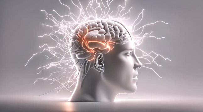 3d mockup of the electrical connections between neurons in the human brain complex circuitry, showcasing neuron communication pathway