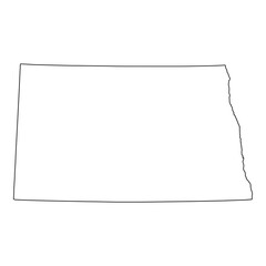 White solid outline of the state of South Dakota