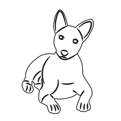 dog lying sketch on white background vector