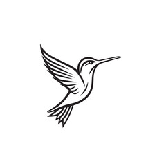 Fototapeta premium Hummingbird in cartoon, doodle style. Image for t-shirt, web, mobile apps and ui. Isolated 2d vector illustration in logo, icon, sketch style, Eps 10. AI Generative