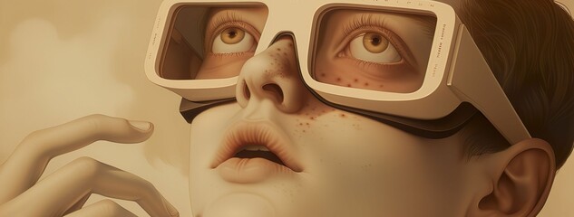 Smart glasses overlaying data on real-world objects, enhancing perception with digital insights