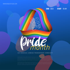 LGBT 2024 with photo rainbow ribbon symbol of LGBT community. Template vector design for banner, poster, card. Seamless color tape. Recognising LGBT, equality and diversity. Isolated on background.