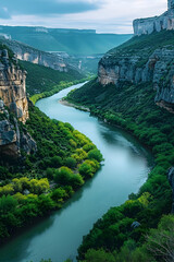 Beautiful view of a mighty river inside a canyon, summer concept vacation concept holidays