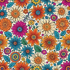 Fototapeta premium seamless pattern with flowers