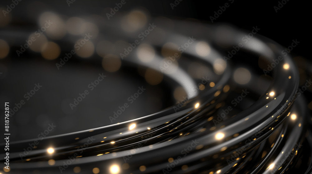 Poster abstract background of wires and glowing particles.