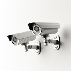 CCTV cameras isolated on white background