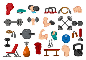 Ultimate Gym Equipment and Accessories Collection Illustration